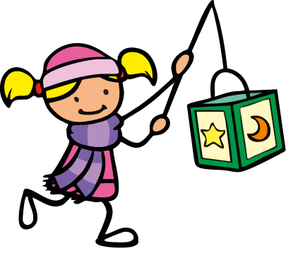 Laternenkind mit grünem Lampion